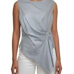 DO+BE  COLLECTION Baby Blue Ruched Draped Side Sleeveless Blouse NWT $78 Size S Photo 0