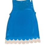 Lilly Pulitzer blue white scallop hem 100% silk tank top women’s size XS Photo 1