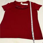 Gymboree  Women Size 10 Red Short Sleeve Sweater Ruffle‎ Trim Collar Holiday NEW Photo 5