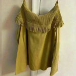 Nina Leonard Nina‎ Leonard QVC top off shoulder fringed knit long sleeves Medium NWT Photo 4