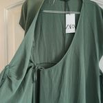 ZARA NWT  Green Midi Belted Wrap Dress Photo 6