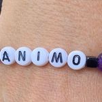 Animo Letter Beaded Bracelet Black & Purple Beads Photo 1
