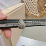 Dome Pave Cocktail Ring Vintage “Coriolana” Silver Gold Metallic Rhinestone Statement Jewelry Photo 12