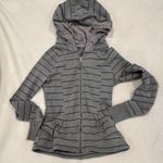 Lululemon Movement Jacket sz 6 Gray Stripe Hoodie Thumb Hole Hoodie Photo 10