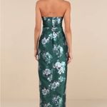 Lulus  Emerald Floral Strapless Maxi Dress Photo 3