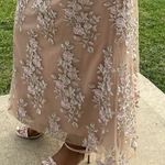 La Femme dress floral column gown woman’s champagne dress NEW Photo 2