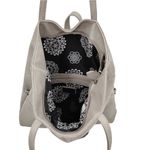 Moda Luxe Tote Shoulder Bag Pebbled Leather Suede Tan Beige Photo 6