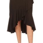 JustFab NWT  Black Ruffle Midi Skirt Photo 1