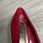 Brash Red Suede Platform Heels Photo 4