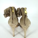 Joie  Fringe Suede Tan Heel Sandals Size 8 Photo 6