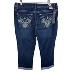 Nine West Dark Wash Embroidered Capri Jeans 12 Photo 1