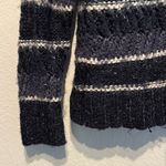 Roxy  Blue White Gray Striped Chunky Knit Button Front Cardigan M Cottagecore Top Photo 5