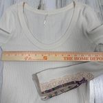 Free People Thermal Tee Dress M | Ivory | Embroidered Sleeves | Boho | MSRP $98 Photo 5