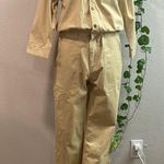 EsqualoGATHERING Stylish Tan Women's Jumpsuit, Size 4 ,Snap Button, Zipper Photo 2