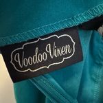 Voodoo Vixen Teal Dress with White Details Photo 4