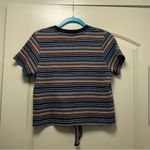 Volcom striped short sleeve center tie crew neck top Photo 2