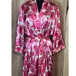 Ambrielle Pink Floral Satin Robe Photo 1