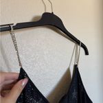 Jump Vintage 90s Y2K  Star Sequins Embellished Maxi Dress Gown Sz L Black Sparkly Photo 2