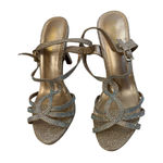 Dream Paris Dream Pairs‎ Gold Glitter Rhinestone Strappy Heels Evening Party Shoes Photo 0
