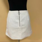 Topshop 🛍️  White Textured Tweed Embroidered A-Line Mini Skirt Size US 6 Photo 5