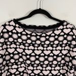 Maeve by Anthropologie Black & White Heart Print Boat Neck Sweater Size XS Photo 8