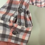 Columbia  Plaid Button Down Shirt Orange Grey Women’s Small Outdoors Hiking Fall‎ Photo 5