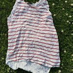 Pink Clover Striped Longline Hem Patriotic Tank Photo 0