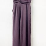Ramy Brook Ezra Raisin Satin Wide Leg Jumpsuit Photo 8