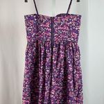 Moda International Size 2 Purple Micro Floral Sleeveless Mini Dress Boho Spring Photo 1