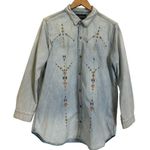 Lucky Brand Denim Button Down Boyfriend Top Women’s Size XL Photo 3