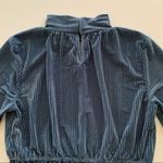 Lost + Wander Women's Blue High Neck Long Sleeve Velvet Top Medium Photo 8