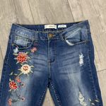 Sandpiper Embroidered Floral Appliqué Stretchy Jeans Size 8 Blue Photo 1