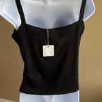 Poof! Nwt poof ribbed black tank with tortoise buttons Photo 2