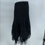 Simon Chang Black Lace Asymmetrical Ruffle Midi Skirt Size 4 Photo 2