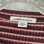 American Eagle  Outfitters Burgundy Striped Henley Long Sleeve Dress Size Medium Photo 3