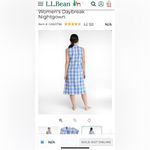 LL Bean Women's Daybreak Nightgown XS Blue White Plaid Pockets Cotton Spandex ￼ Photo 1