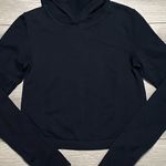 Athleta  Flurry Seamless Crop Long Sleeve Thumbholes Textured Hoodie Size Small Photo 2