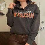 Jansport Y2K West Virginia‎ Wesleyan University Half Zip Sweater Small Grey Photo 0