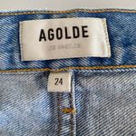 AGOLDE Blue Parker Distressed Fray Hem Jean Short Size 24 Photo 5