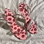 ZARA  Pink & Red “Kisses” Open Toe Strappy Heel Sandals EU 38 US 7.5 Photo 4