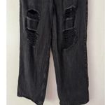 Hot Topic Black Ripped Destroyed High Rise Wide Leg Jeans Size 9 Grunge Goth Photo 3