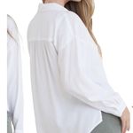Bella Dahl High-low Hem Button-up Tencel Shirt In White Size S Photo 2