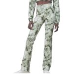 ZARA Green Tie Dye High Waisted Stretch Flare Split Leg Pants Photo 1