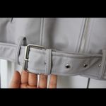 Bagatelle | Grey/Lavender Belted Moto Jacket Photo 4