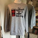 Hallmark Medium Gray Movie & Coffee Sweatshirt Photo 0