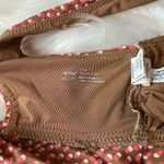 Aerie pink and brown polka dot bikini swimsuit top Photo 2