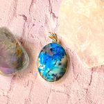 Marine Blue Dendritic Opal Sterling Pendant Blue Photo 0