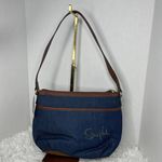 Liz Claiborne Jean Denim Faux Leather Trims bag Photo 3