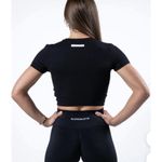 Alphalete  Woman’s Premium Wrop SS Crop - Black, Size Small Photo 1