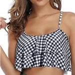 Tempt Me swim too ban-do style checkered black and white XL new Photo 0